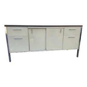 1990s Vintage Mid-Century Modern Metal Sideboard