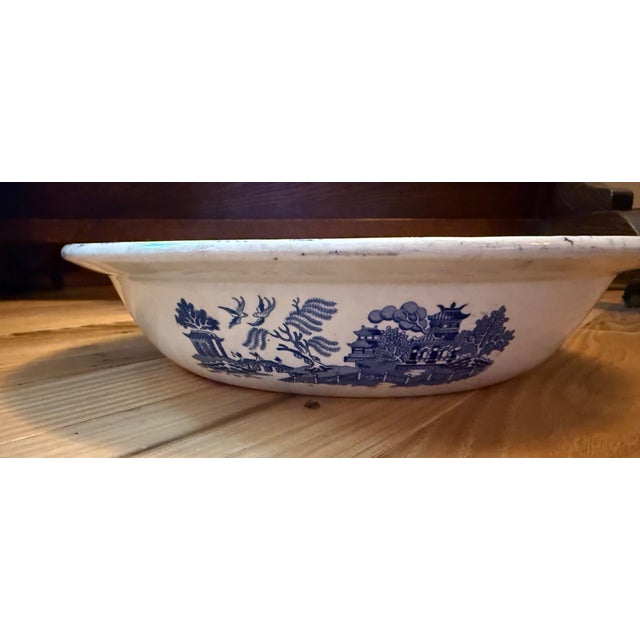 Antique 19th century blue and white Davenport large and deep serving bowl, very famous and in demand pattern.Detailed...