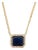 VRJewels Certified 4.08 Ct Blue Sapphire & Diamond Curb Pendant Necklace in 14k Gold For Sale
