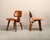 Iconic pair DCW dining side chair in Walnut plywood. Early Herman Miller production from the fifties (5-2-5 screw...