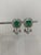 Modern Natural Emerald & Diamond Stud Earrings in 18k Gold, 4.35ct For Sale - Image 3 of 8