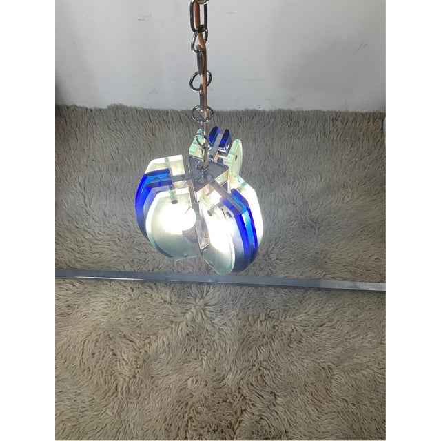 Three Lights Hanging Lamp from Fontana Art, 1970 For Sale - Image 6 of 18