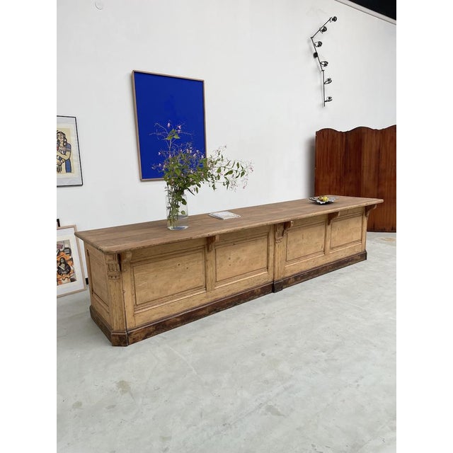 Large Oak and Pine Counter, 1950s For Sale - Image 13 of 18