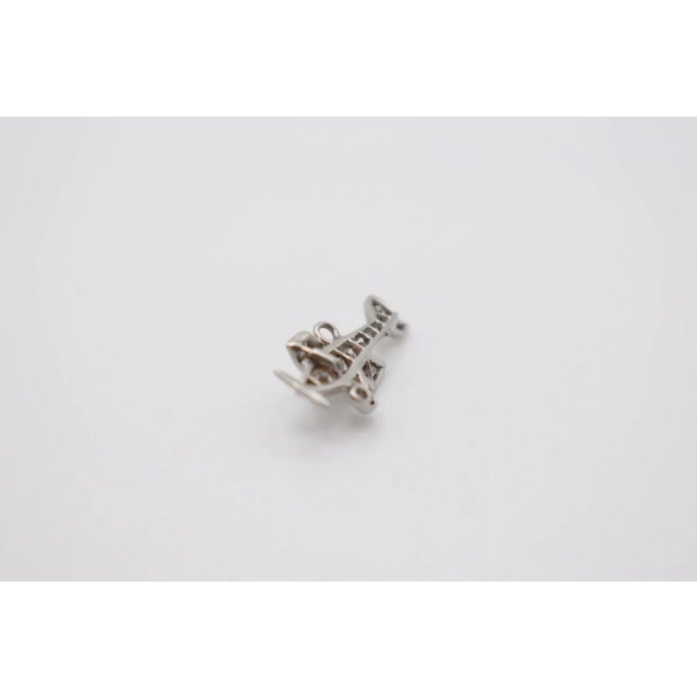 Silver Mid 20th Century Bi-Plane Diamond Charm For Sale - Image 8 of 8