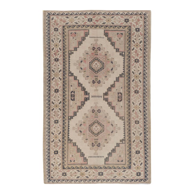 Vintage Turkish Oushak Area Rug 3'10 X 6'2 For Sale