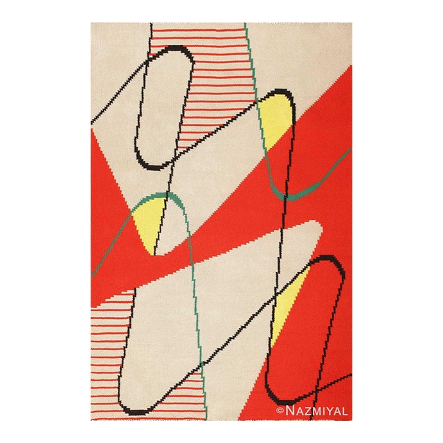 Nazmiyal Collection Vintage Antonin Kybal Room French Kilim Rug For Sale