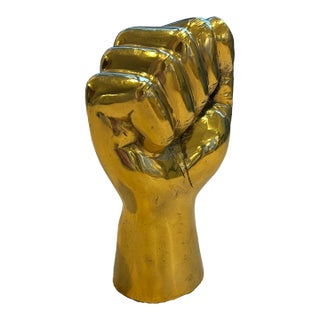Noir the Solidarity Fist Brass Sculpture For Sale