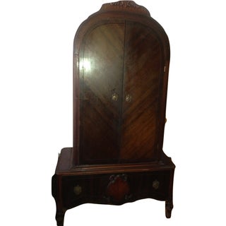 Antique Wood Wardrobe Armoire For Sale
