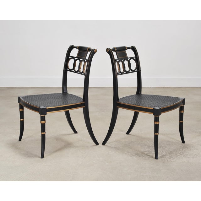 Wood Set of Eighteen Baker “Governor Alston” Regency Dining Chairs For Sale - Image 7 of 18