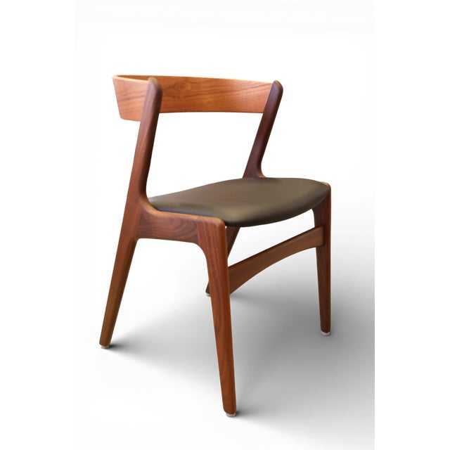 Danish Fire Chair in Teak and Black Leather by Kai Kristiansen, 1960s For Sale - Image 12 of 12