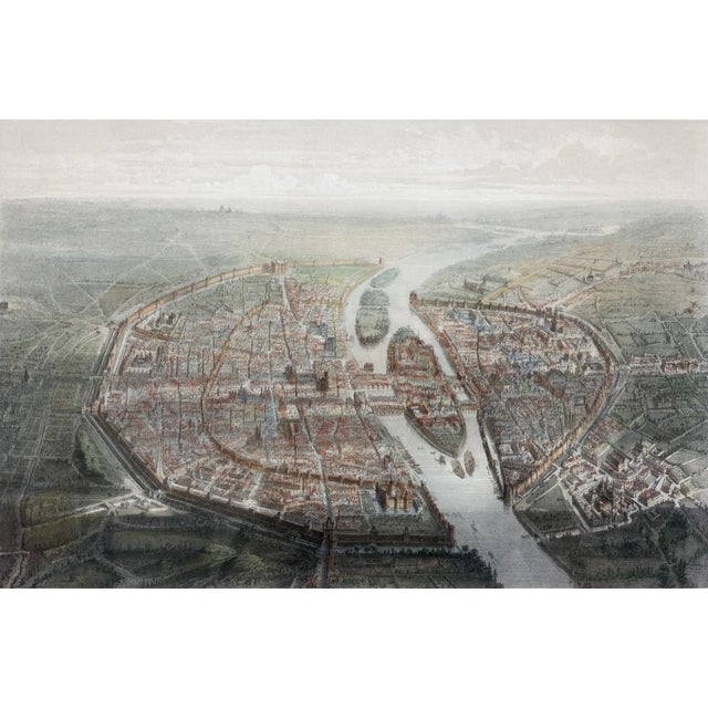 Renaissance 19th Century Félix Benoist Lithograph "Paris Under Francis I" For Sale - Image 3 of 12