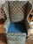 1960s Custom Bench-Made Chippendale Cut-Velvet Wingback Armchair – Estate Piece For Sale - Image 5 of 10