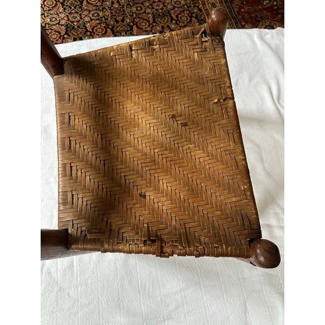 Antique Ladderback Chair With Low / Woven Seat For Sale - Image 10 of 12
