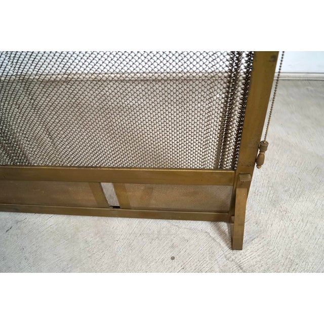 1960’s Hollywood Regency Solid Brass Fireplace Mesh Screen For Sale - Image 12 of 12