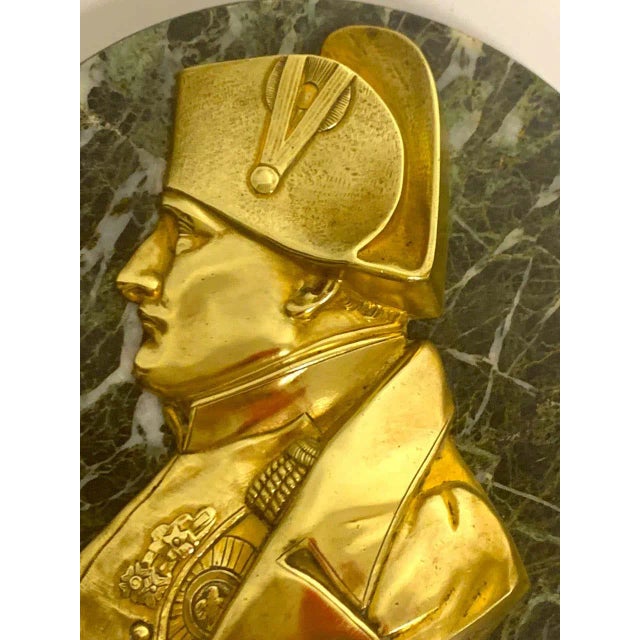 Gold 19th Century Pierre Jean David d'Anger Ormolu & Marble Portrait Plaque of Napoleon For Sale - Image 8 of 9