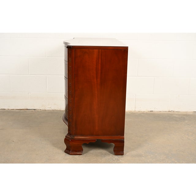 Baker Furniture Historic Charleston Chippendale Carved Mahogany Serpentine Front Dresser Chest For Sale - Image 12 of 13