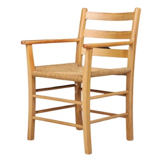 Minimalism Danish Pine and Rope Armchair, 1960s For Sale