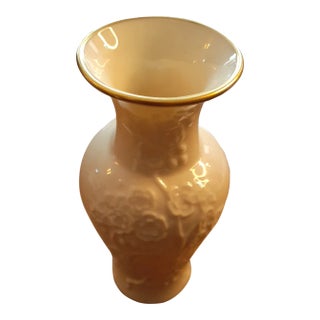 Vintage Lenox Embossed Floral Ivory Fine Porcelain Bud Vase For Sale