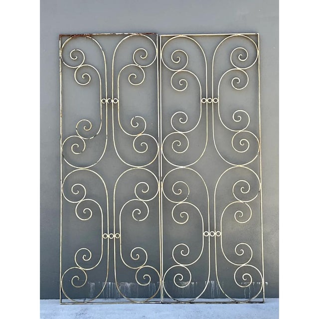 Mid-Century Modern Vintage Wrought Iron Scrollwork Panels For Sale - Image 3 of 12
