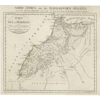 Antique Map of Fez and Morocco, 1799 For Sale