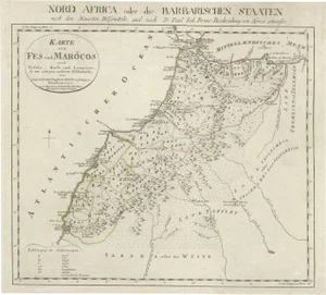 Antique Map of Fez and Morocco, 1799