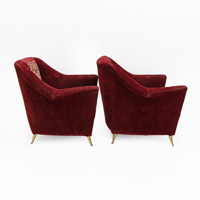 Mid-Century Modern Italian Armchairs attributed to Ariberto Colombo, 1950s, Set of 2 For Sale - Image 9 of 11