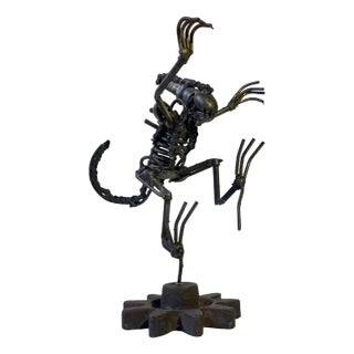 Vintage Scap Art Alien in Recycled Steel, 1990s For Sale