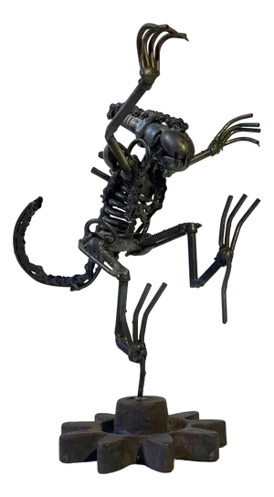 Vintage Scap Art Alien in Recycled Steel, 1990s