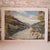 20th Century French Lake View Painting depicting a serene alpine landscape with still water reflecting the surrounding...