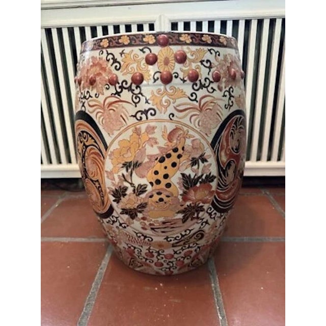 1950s Mid Century Chinese Hand Painted Porcelain Garden Stool For Sale - Image 10 of 12