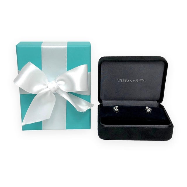 Vintage Tiffany & Co. Platinum Bubble Diamond Studs Earrings, A Pair For Sale - Image 9 of 9