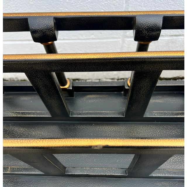 Vintage Maitland-Smith Style Ebony and Gilt Wood Canterbury For Sale - Image 10 of 12