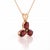 A striking three-stone design featuring oval-cut natural garnets arranged in a graceful trefoil formation, secured in a...