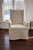 Beautiful pair of Restoration Hardware Ames Slipcovered Wingback Chairs in a clean, crisp ivory linen-blend upholstery....