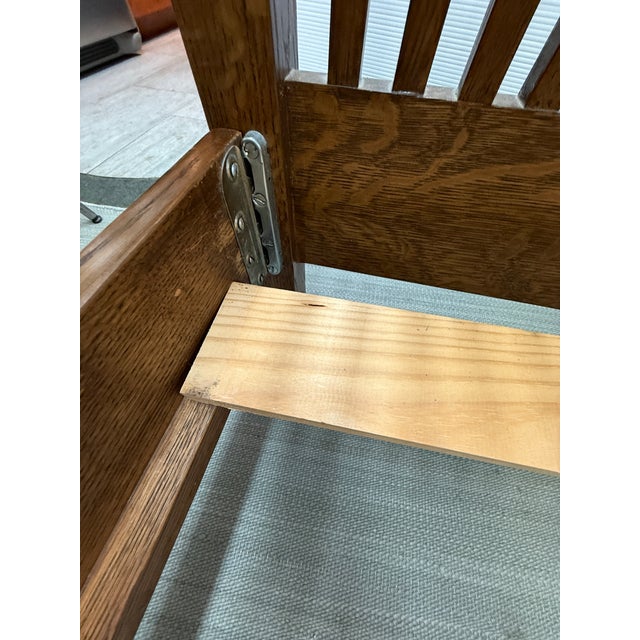 Full Size Arts & Crafts Oak Wood Bed-Frame For Sale - Image 12 of 12