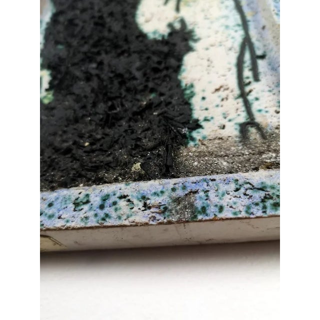 Ceramic Chamotte Ceramic Wall Plaque by M. Kiss, 1970s For Sale - Image 7 of 10