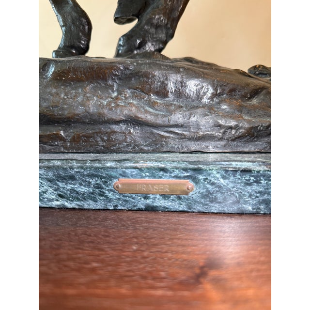 1960s 1960s Substantial Bronze Sculpture, End of the Trail, James Earle Fraser 1876-1953 For Sale - Image 5 of 7