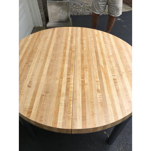 Retro Butcher Block & Chrome Dining Table | Chairish