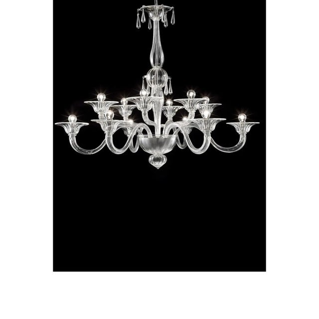 Contemporary Transparent Venetian Murano Glass Chandelier by Simoeng For Sale - Image 3 of 6
