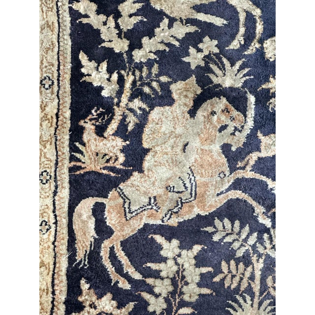 Vintage Chinese Fine Silk Rug, 1980s For Sale - Image 11 of 17