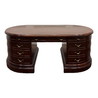Large Classic English Oval Desk For Sale