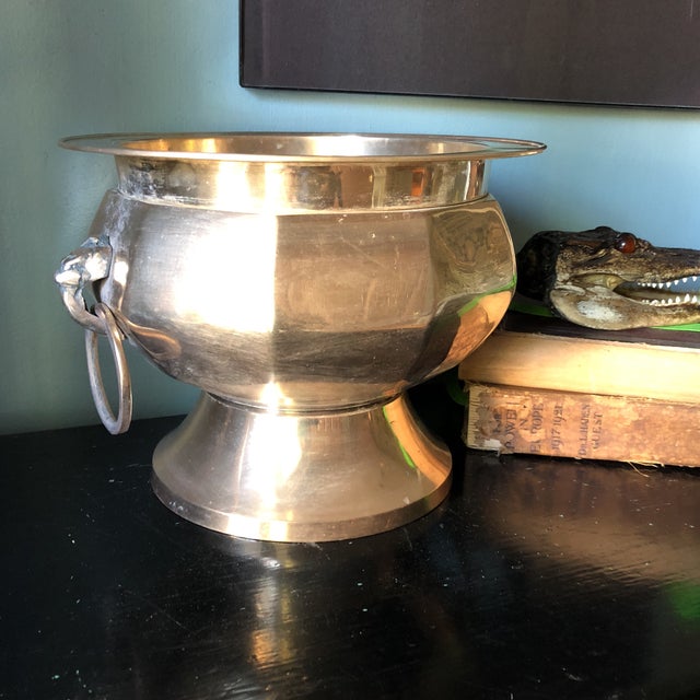 Solid Brass Large Vase With Ringlets Details Chairish
