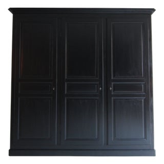 Large Vintage Black Wardrobe For Sale