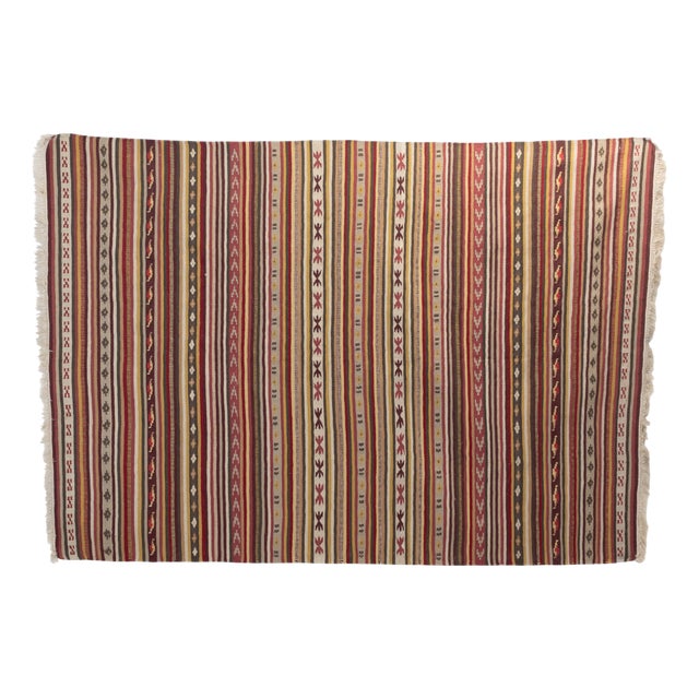 Vintage Flatweave Rug, 1950s For Sale