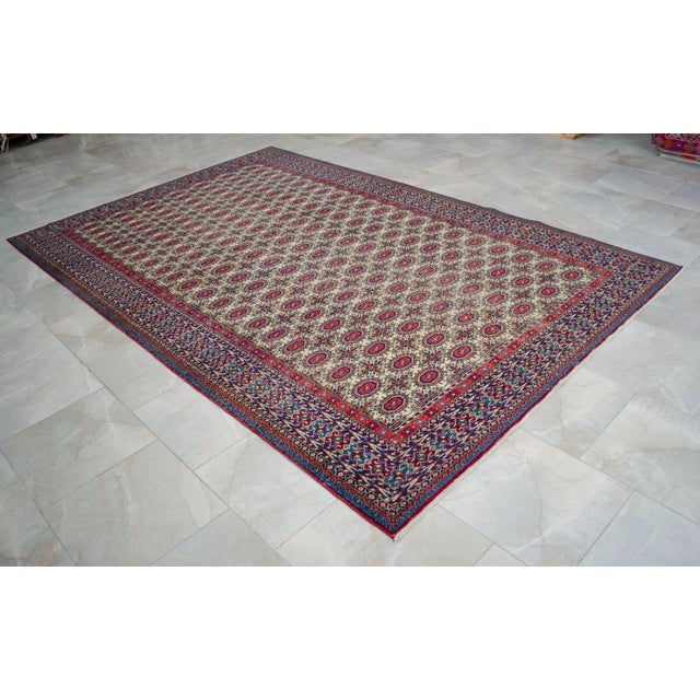 Vintage Turkish Rug Hand-Knotted Wool Boho Chic Rug, - 6'4"x 9'9" For Sale - Image 13 of 15