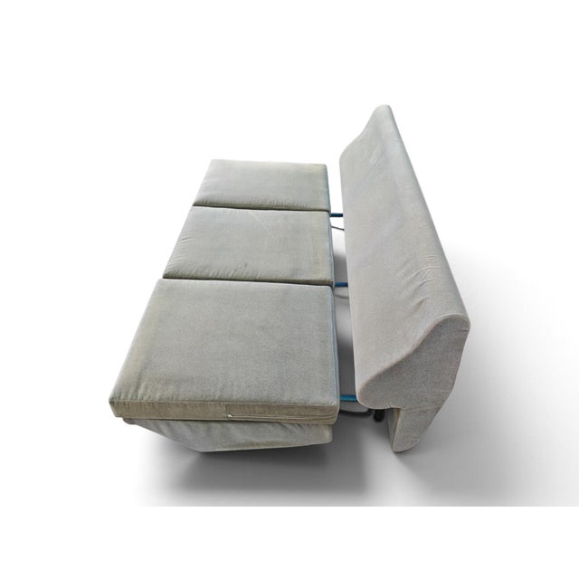 Sage Green Fabric Sofa Bed in the style of Marco Zanuso for Arflex, 1950s For Sale - Image 6 of 8