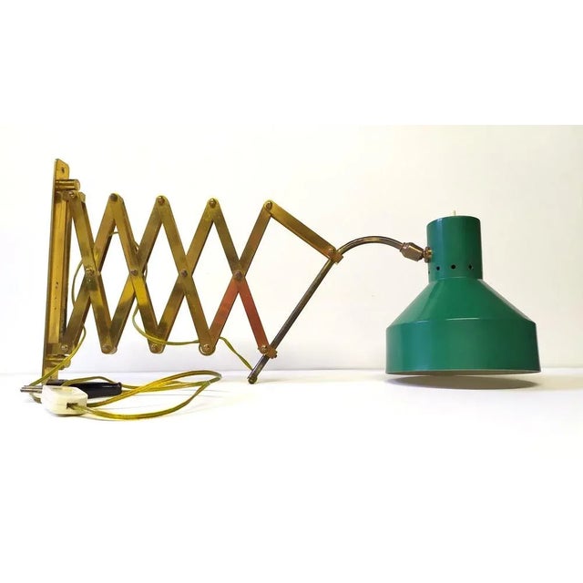 Italian Scissor Brass Wall Light, 1940s For Sale - Image 3 of 8