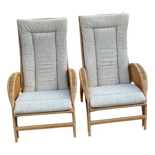 Set of Vintage Wicker Chairs For Sale