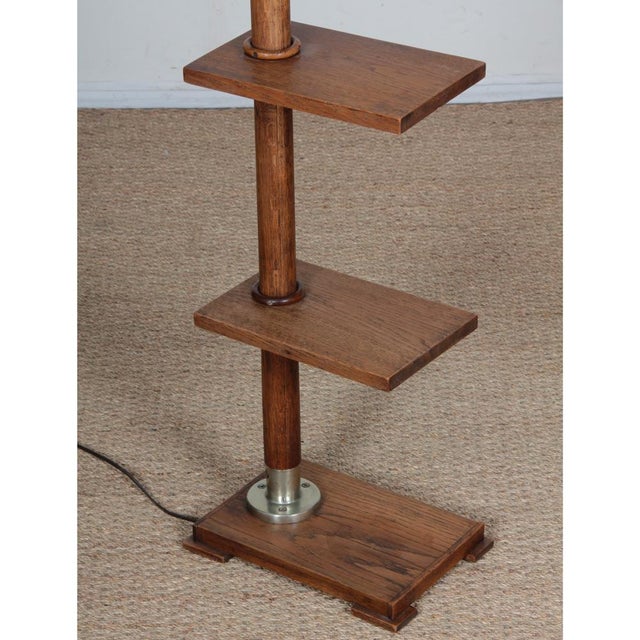Vintage Floor Lamp in Oak, 1950s For Sale - Image 3 of 11