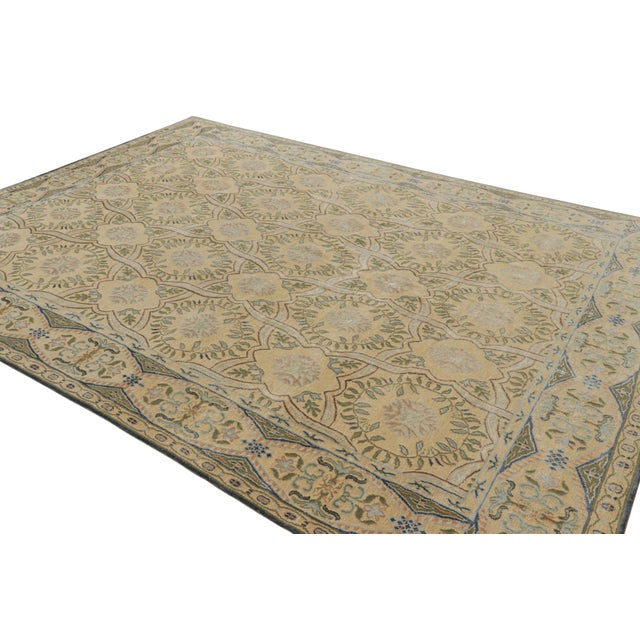 Rug & Kilim Rug & Kilim’s Spanish Style Rug in Gold With Floral Patterns “Alcaraz” For Sale - Image 4 of 7